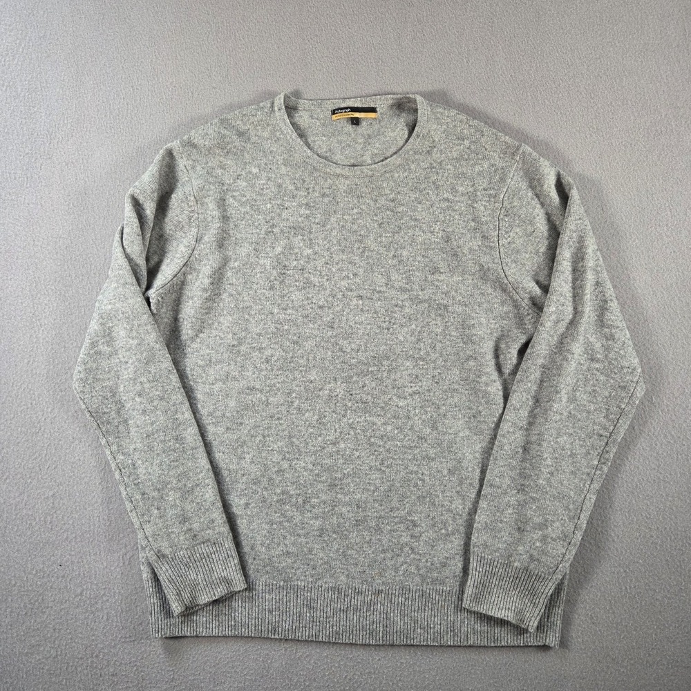 Autograph Sweater Mens Large Grey 100% Cashmere Crewneck Pullover M&S T30 09338